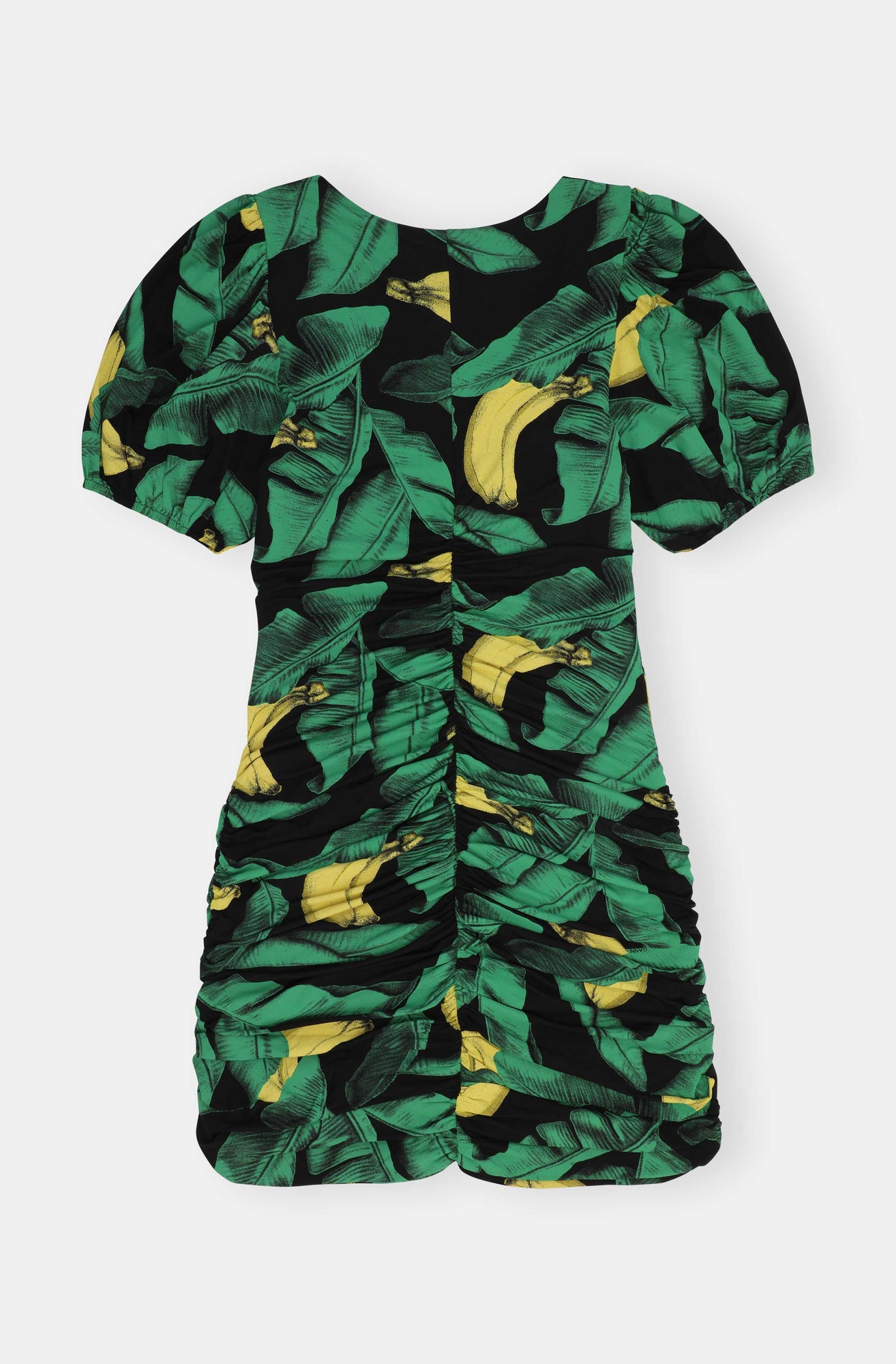 Ruched Mesh Mini Dress | Black