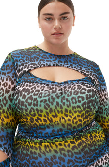 Mesh Cutout Mini Dress | Multicolor