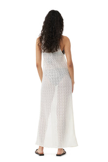 Mesh Lace Maxi Dress | Egret
