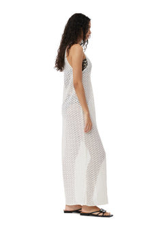 Mesh Lace Maxi Dress | Egret