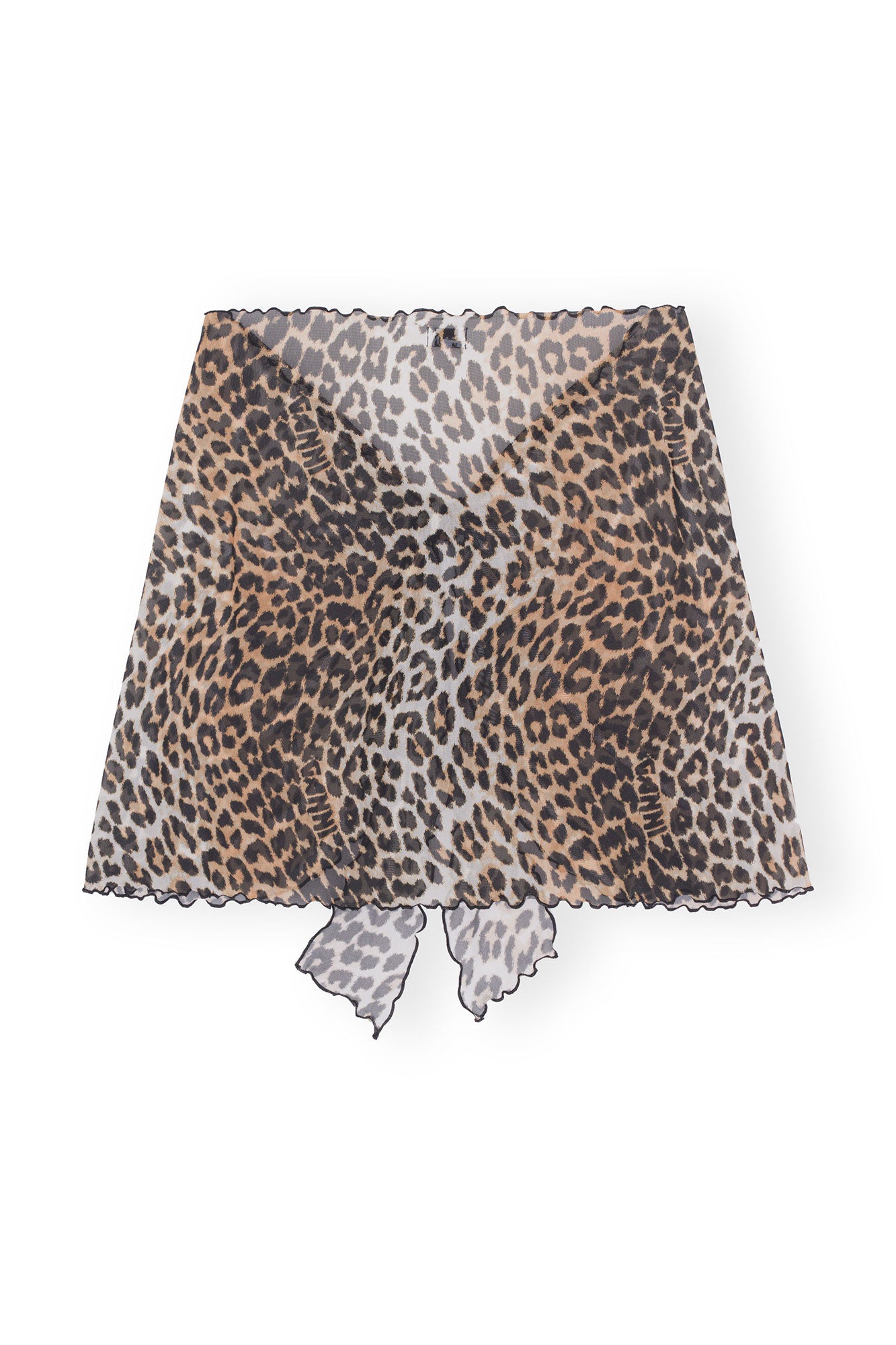 Mesh Cover Up Wrap Mini Skirt | Leopard