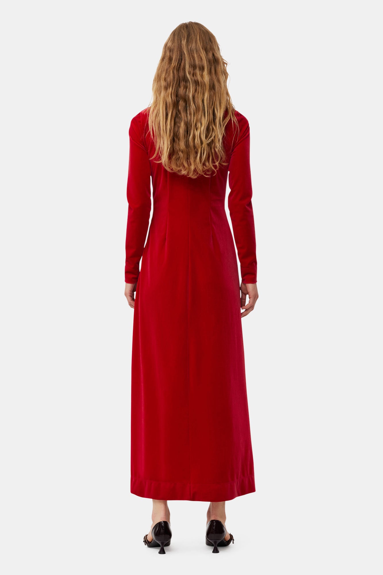 Velvet Jersey Twist Long Dress | Savvy Red