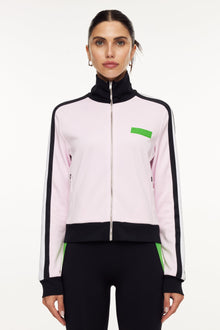 Ganni | Sporty Jersey Tracksuit Jacket | Pink/Black