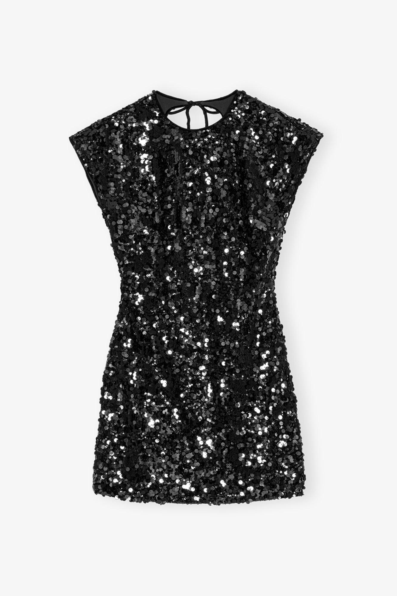 Velvet Sequins Mini Dress | Black