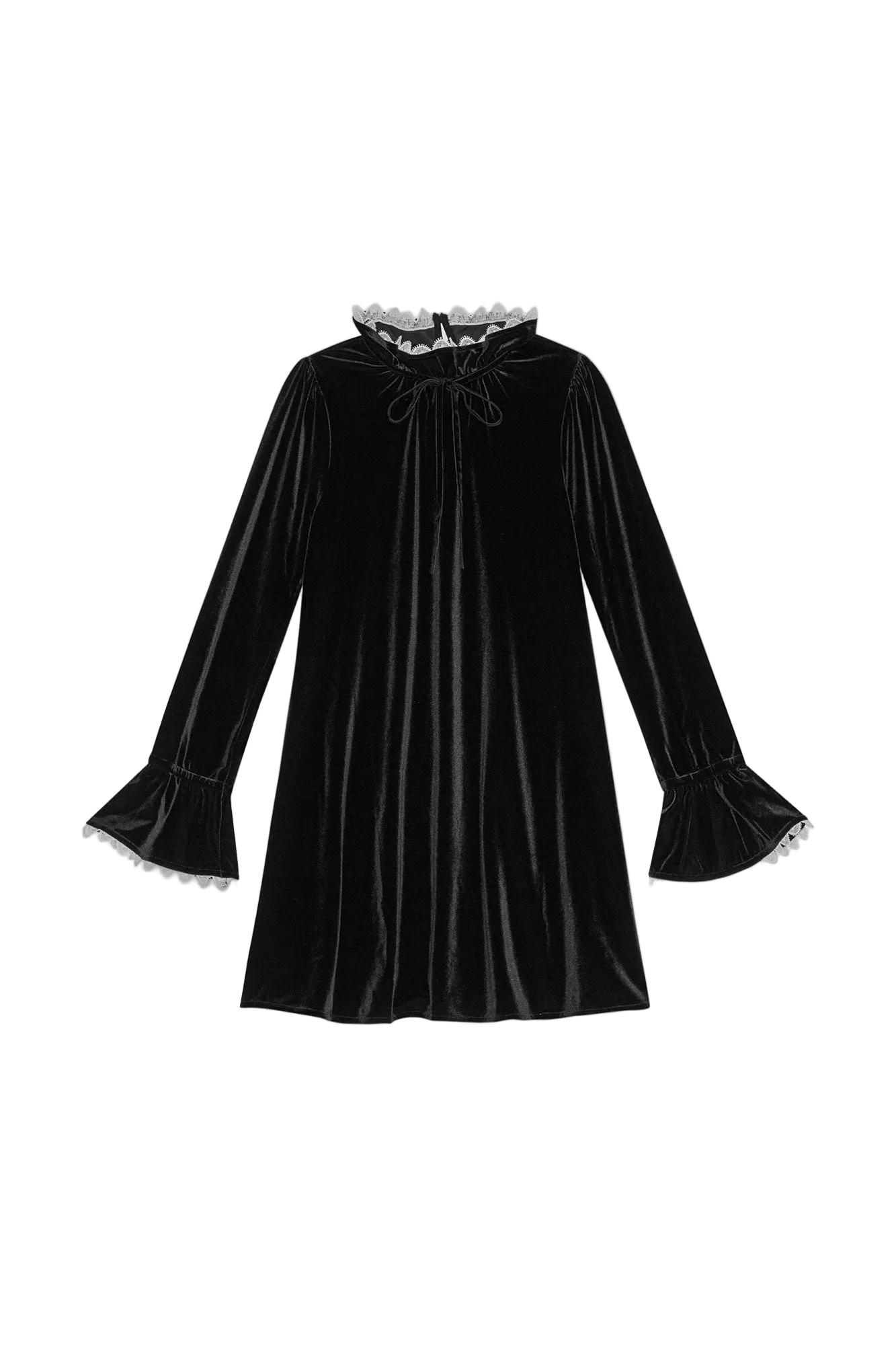 Velvet Jersey A-Line Mini Dress | Black