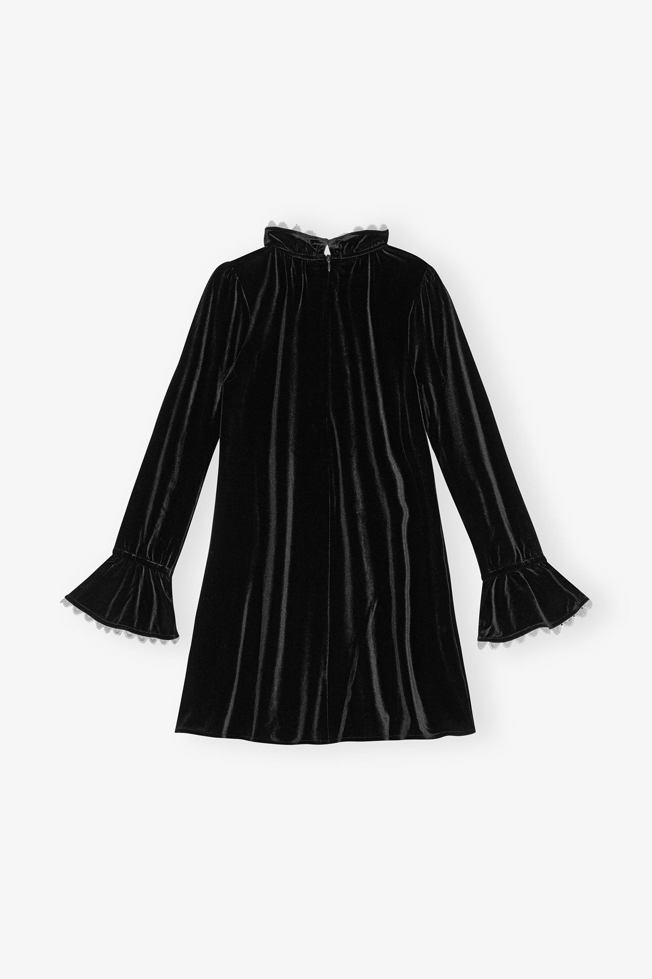 Velvet Jersey A-Line Mini Dress | Black