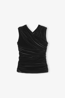 Velvet Ruched Top | Black