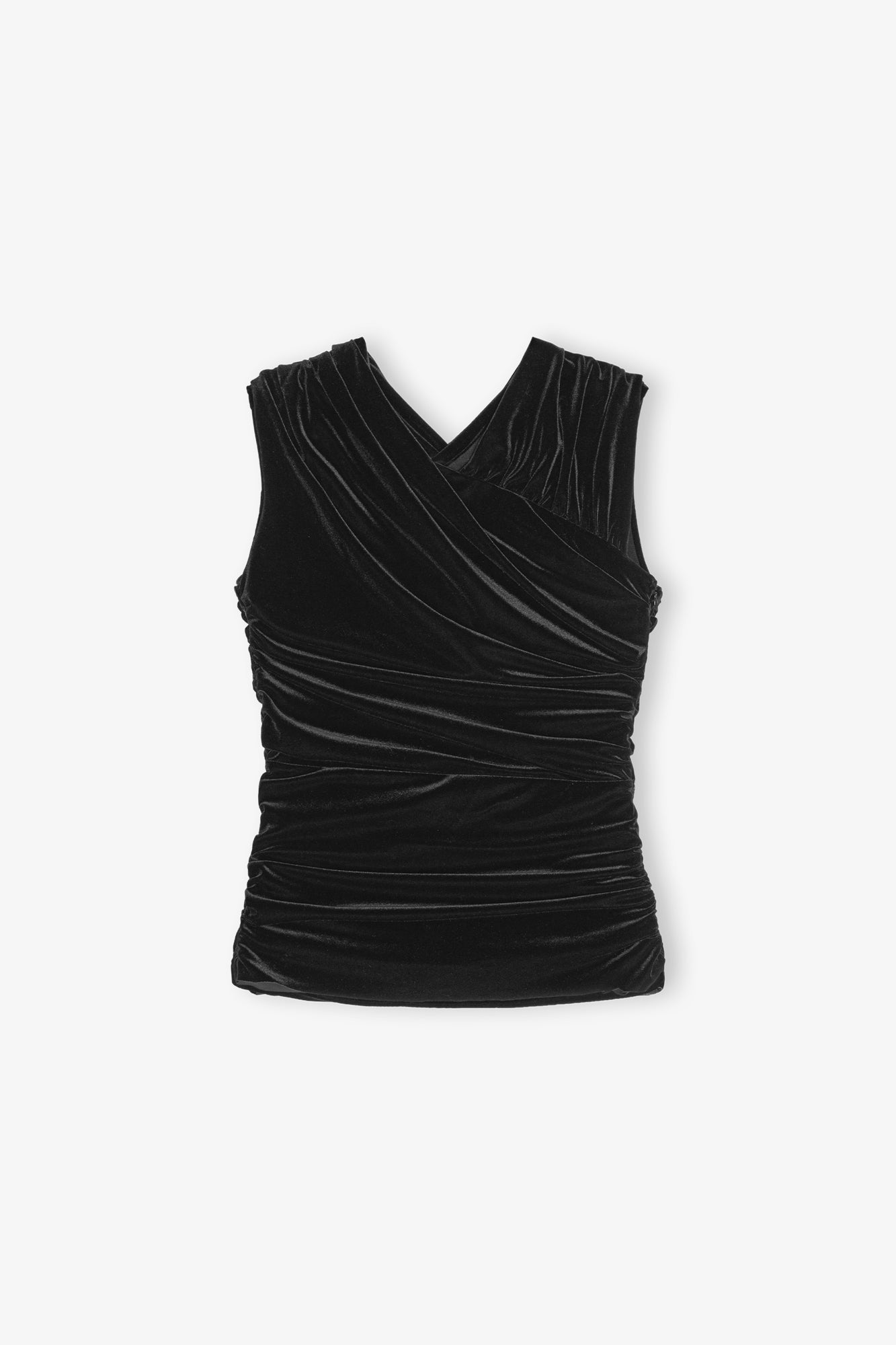 Velvet Ruched Top | Black