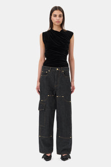 Velvet Ruched Top | Black