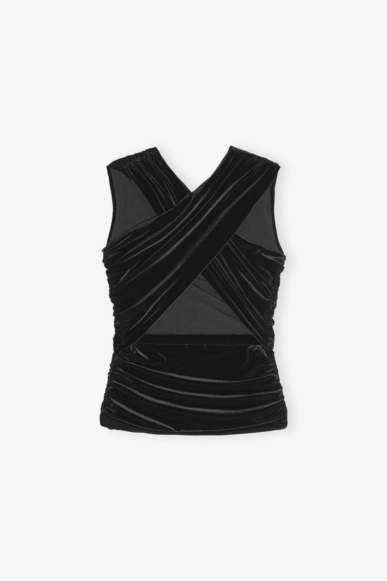 Velvet Ruched Top | Black