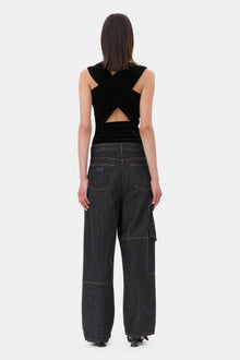 Velvet Ruched Top | Black