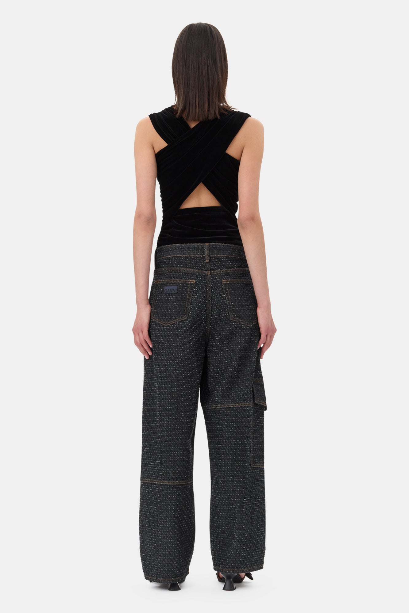 Velvet Ruched Top | Black