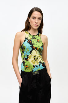 Printed Lycra Jersey Bodystocking | Multicolor