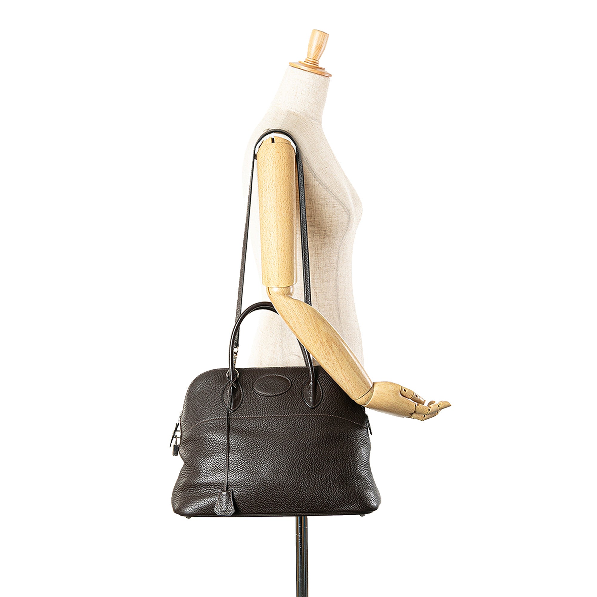 Hermes | Pre-Owned Clemence Bolide 35 | Brown/Dark Brown