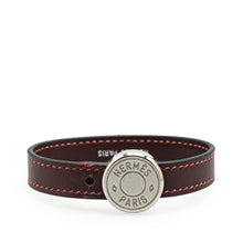 Hermes | Pre-Owned Leather Clou de Selle Bracelet | Brown/Dark Brown