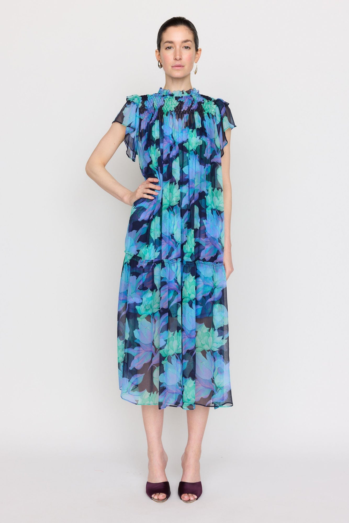 Vera Dress | Midnight Waterlily