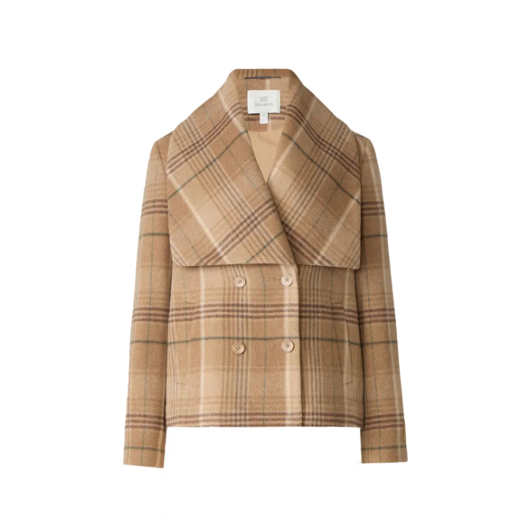 Tala-P Double Breasted Coat In Wool | Teak