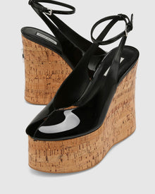 Womens | Tansy Patent Cork Heel | Black