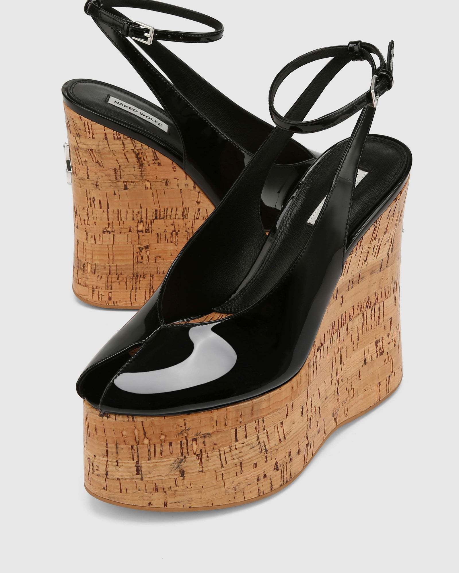 Womens | Tansy Patent Cork Heel | Black