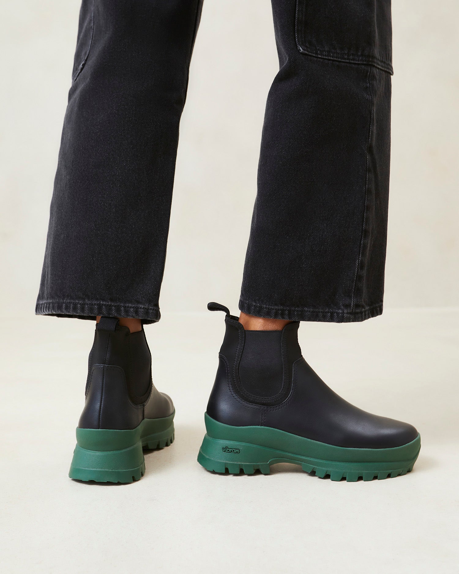 Tara Weather Boot | Black/Green
