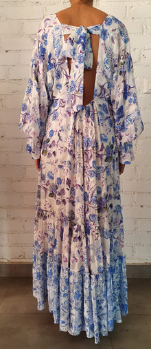 Hemant & Nandita | Tara Floral Print Long Dress | Blue
