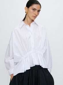 Tarquina Gathered Top | White
