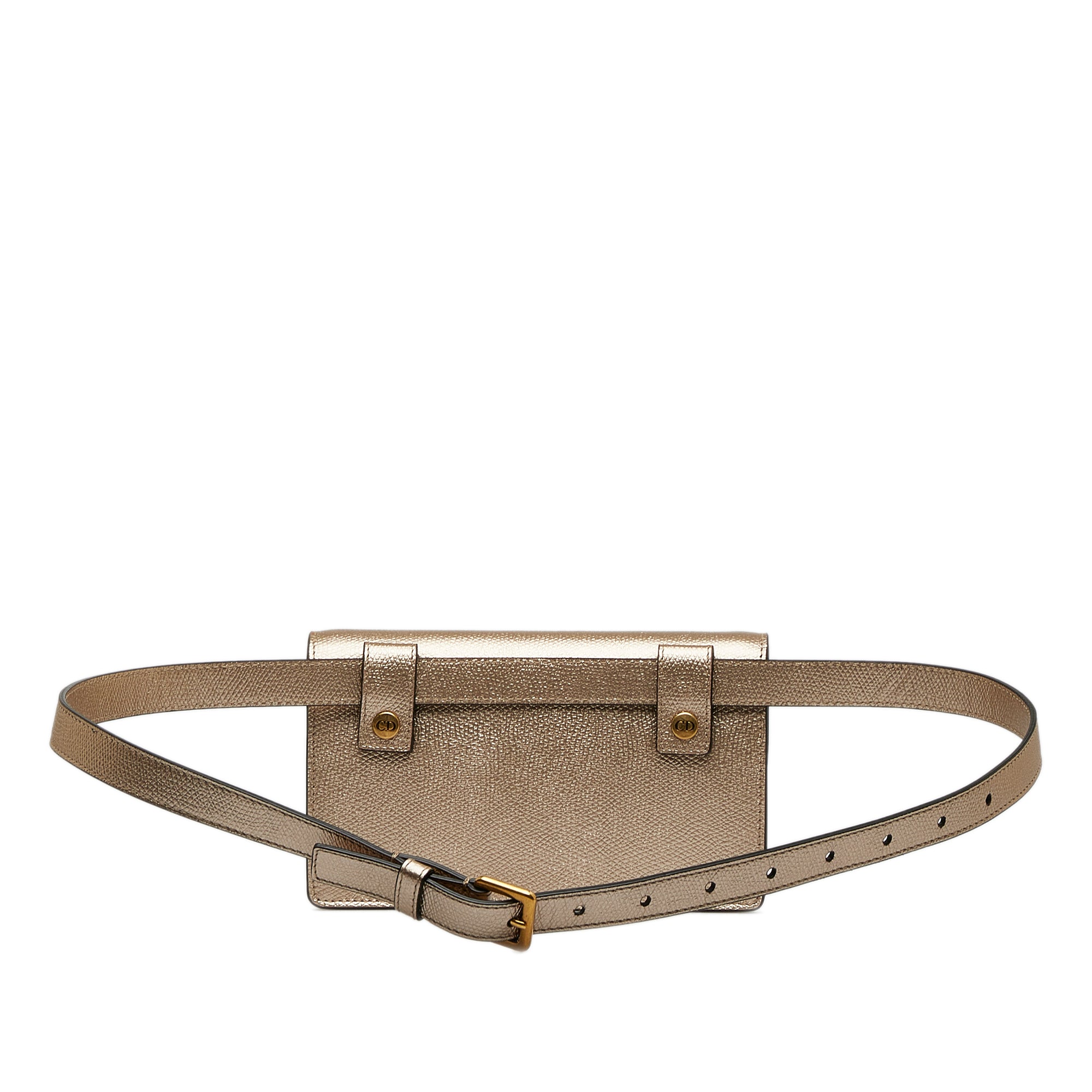 Dior | Pre-Owned Leather Saddle Belt Pouch | Gold