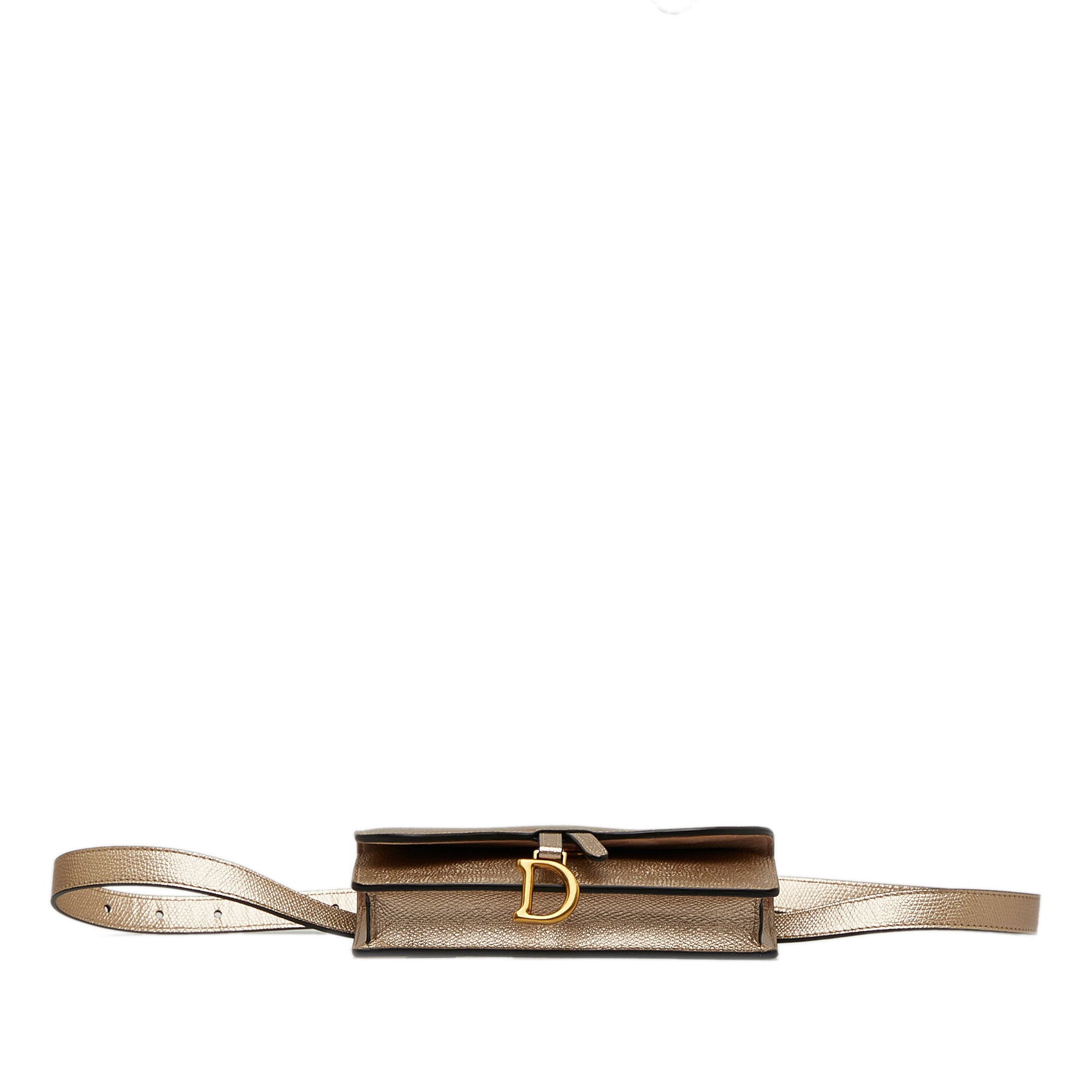 Dior | Pre-Owned Leather Saddle Belt Pouch | Gold