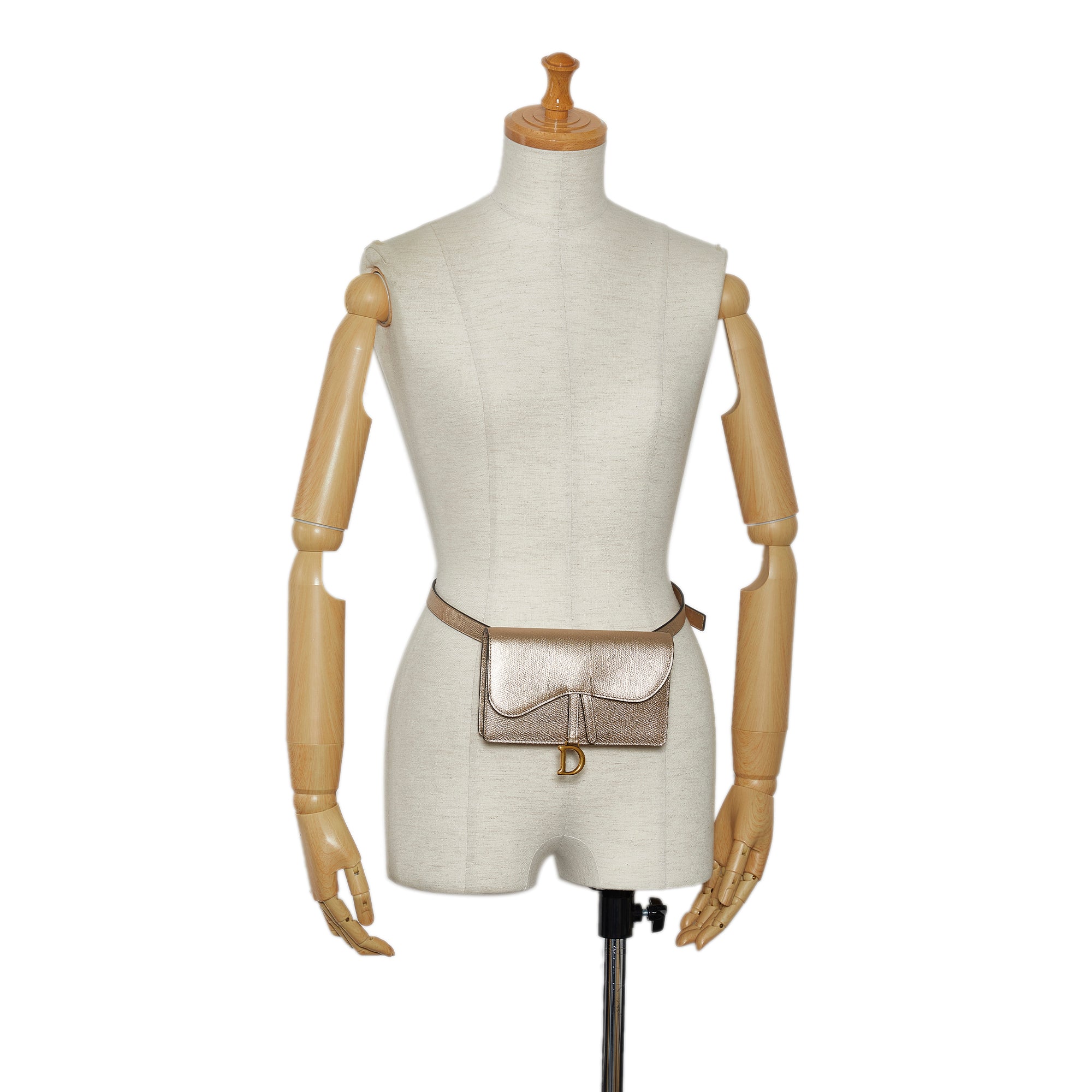 Dior | Pre-Owned Leather Saddle Belt Pouch | Gold