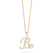 Teeny Pearl Cursive Initial Necklace