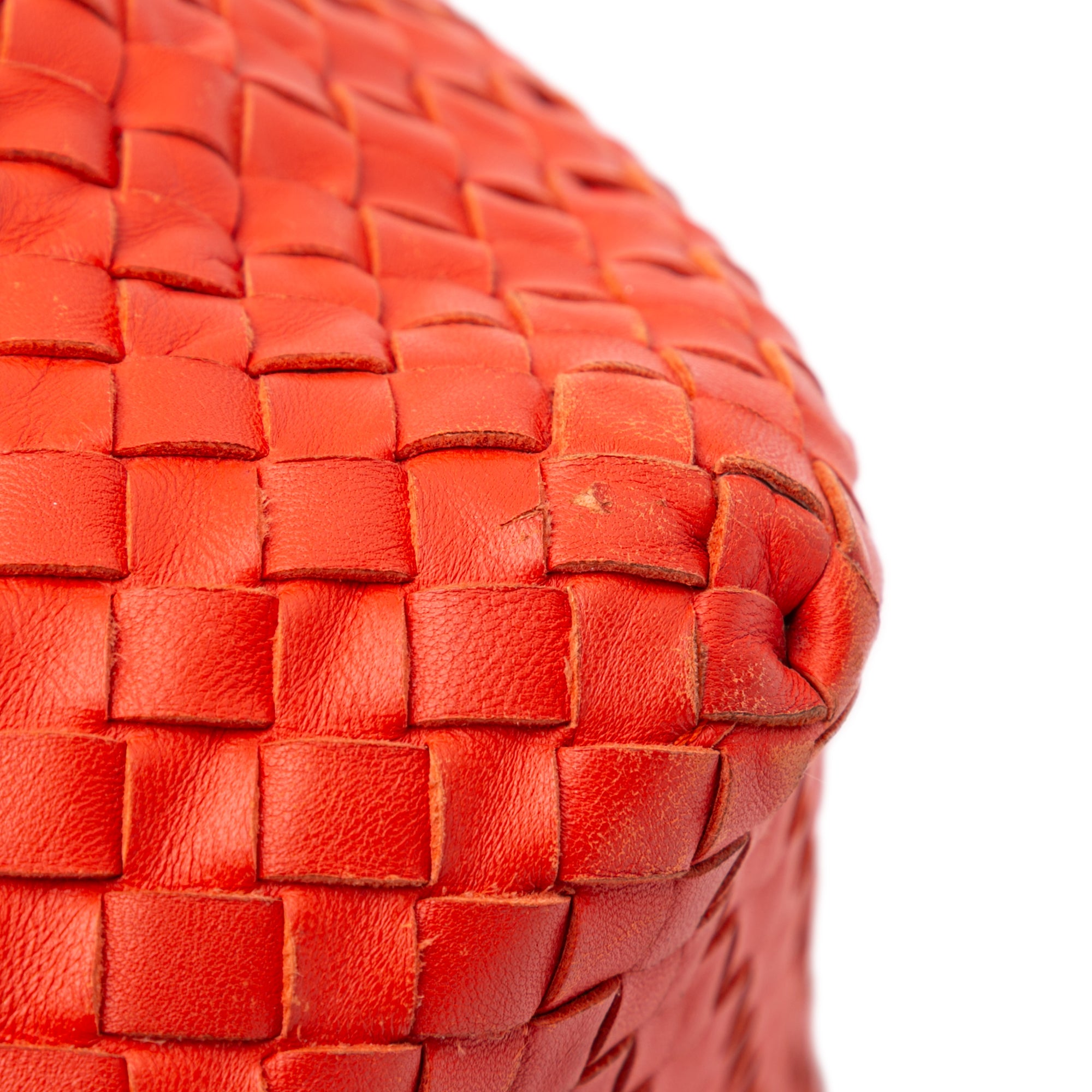 Bottega Veneta | Pre-Owned Nappa Intrecciato Cube Shoulder Bag | Red