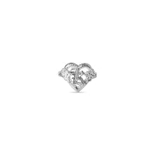 The Cutout Old English Flower Heart Letter Ring | Sterling Silver | Size 9