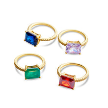 The Blue Solitaire Emerald Ring | 18KT Gold Vermeil