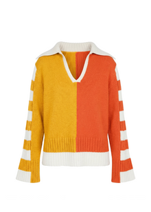 Jack Sweater Colorblock | Pineapple / Habanero