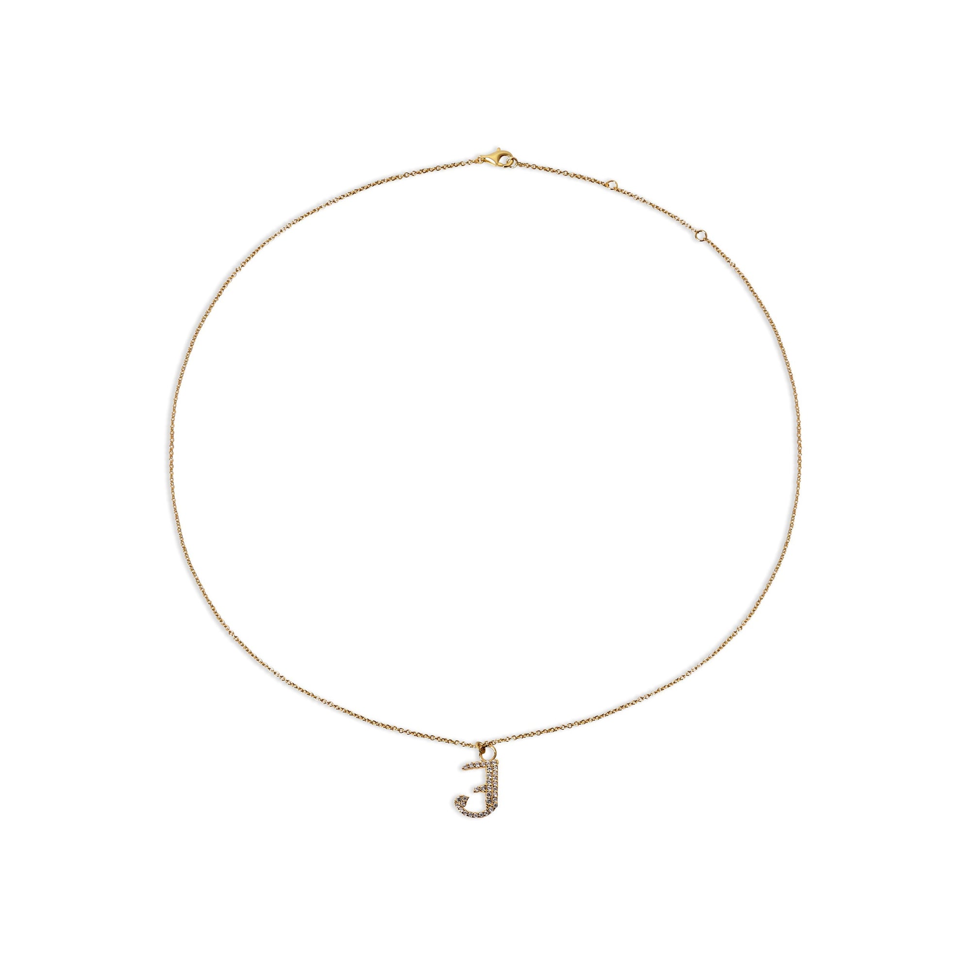 The Rigid Pave' Old English Necklace | 18KT Gold Vermeil