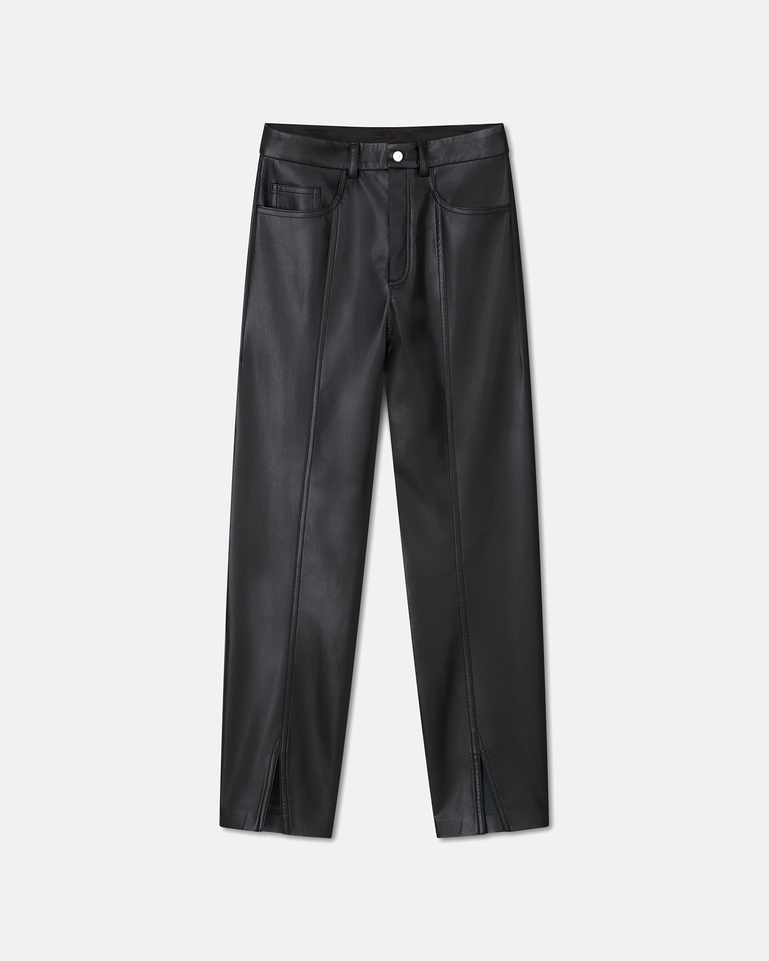 Mens | Tibes Split-Hem Regenerated Leather Pants | Black