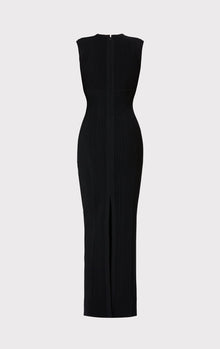 Variegated Rib Cap Gown | Black