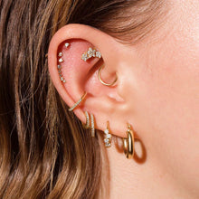 Pair | Tiny Hollow Hoop Earrings | 14K White Gold
