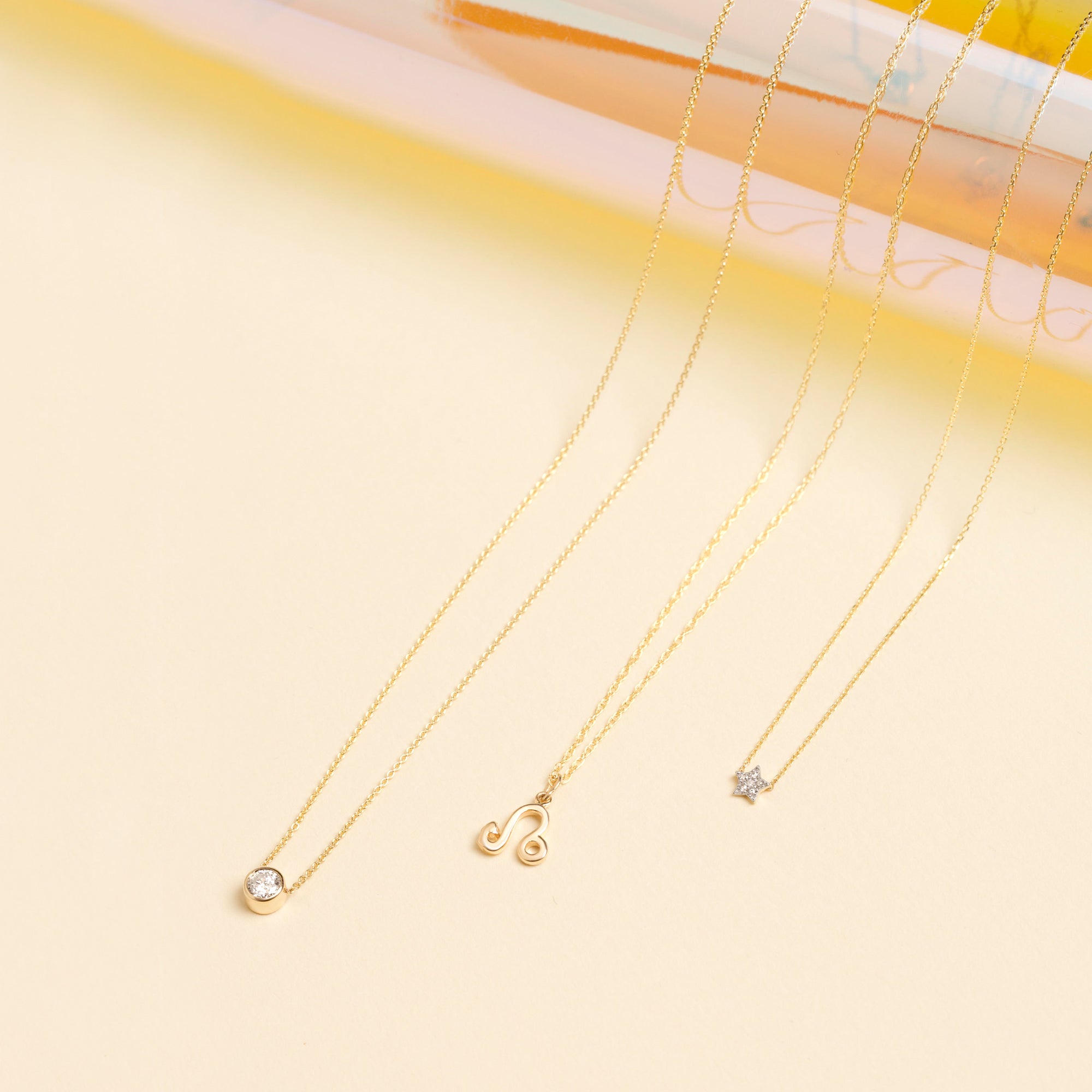 Tiny Pave Diamond Star Necklace | 10K Yellow Gold