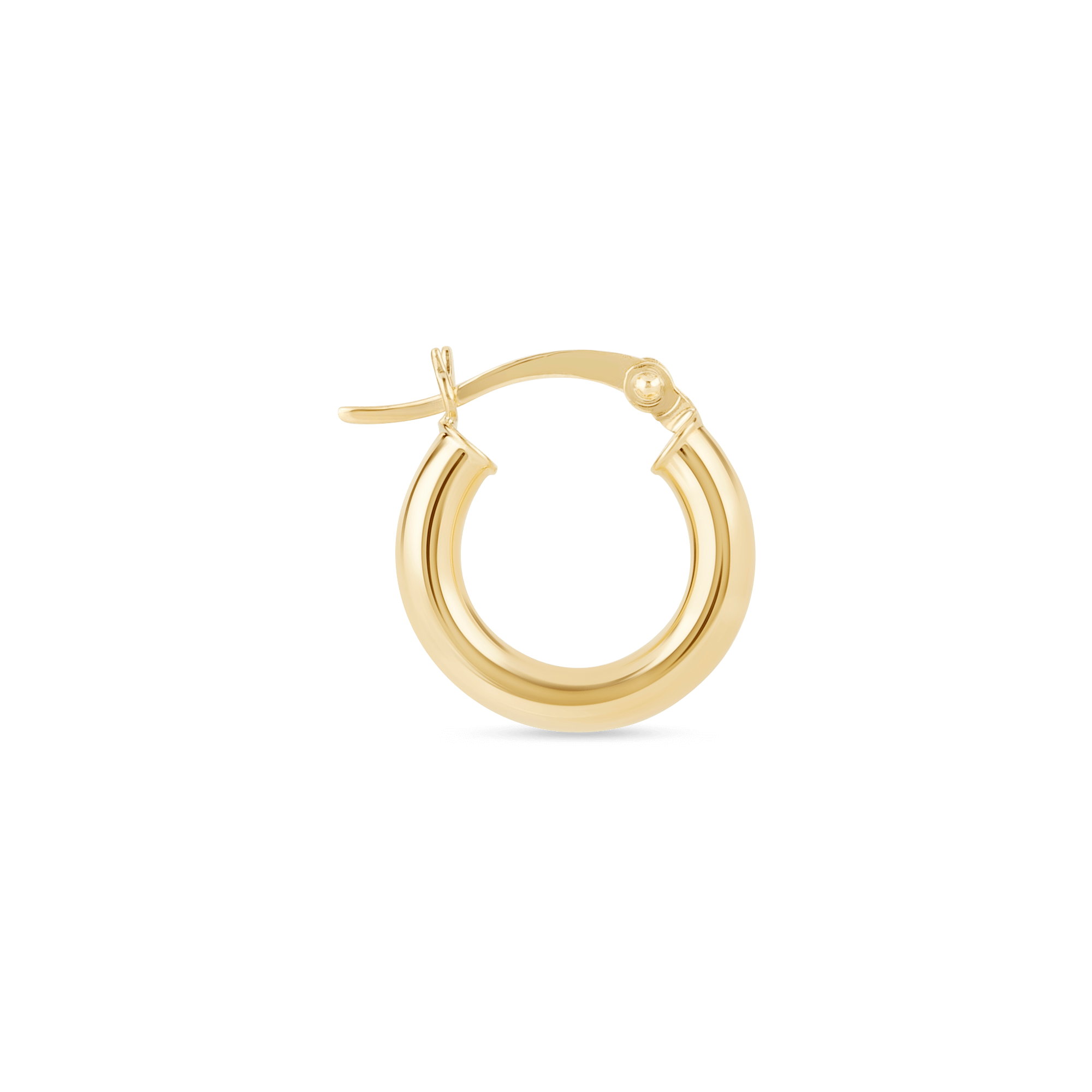 Pair | Tiny Hollow Hoop Earrings | 14K Yellow Gold