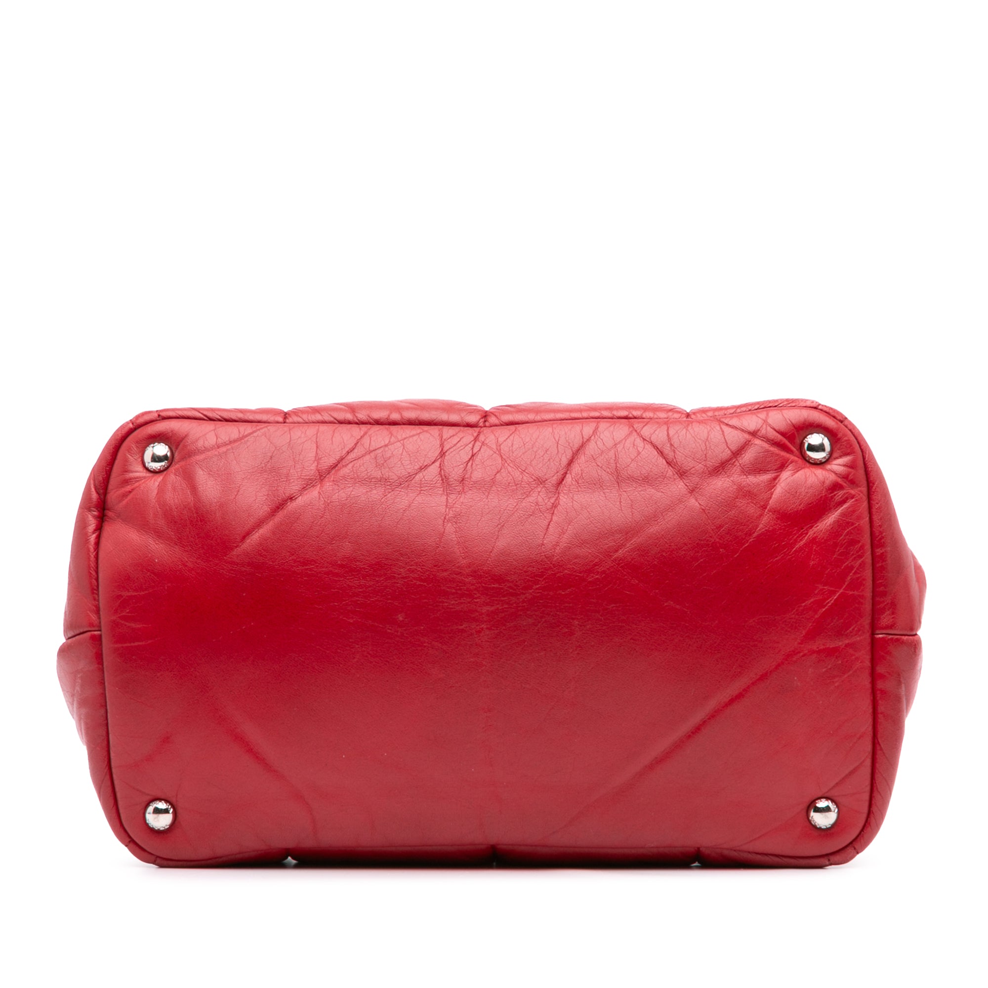 Prada | Pre-Owned Nappa Bomber Satchel | Red