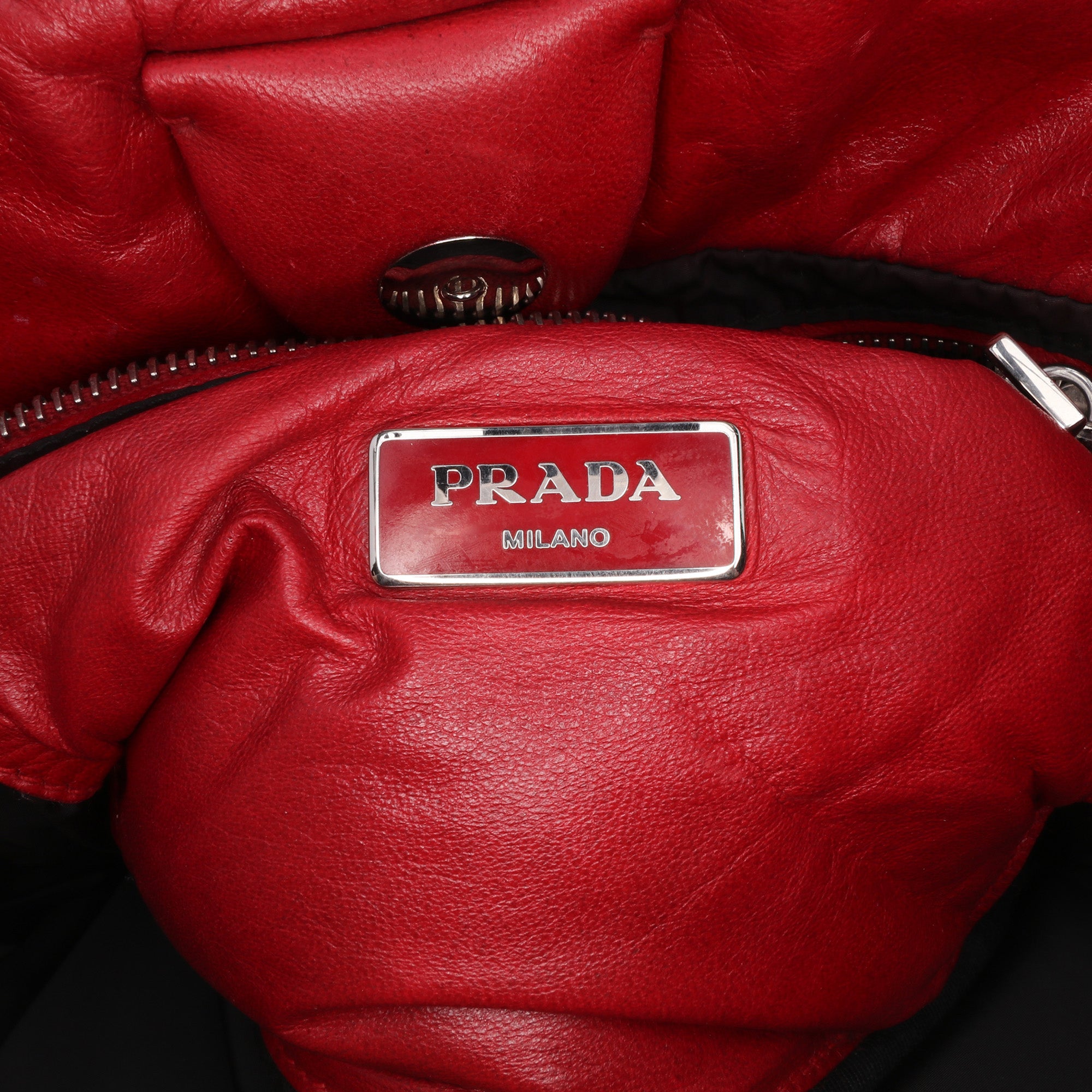 Prada | Pre-Owned Nappa Bomber Satchel | Red