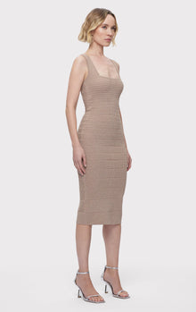 The Aubrey Dress | Metallic Dune