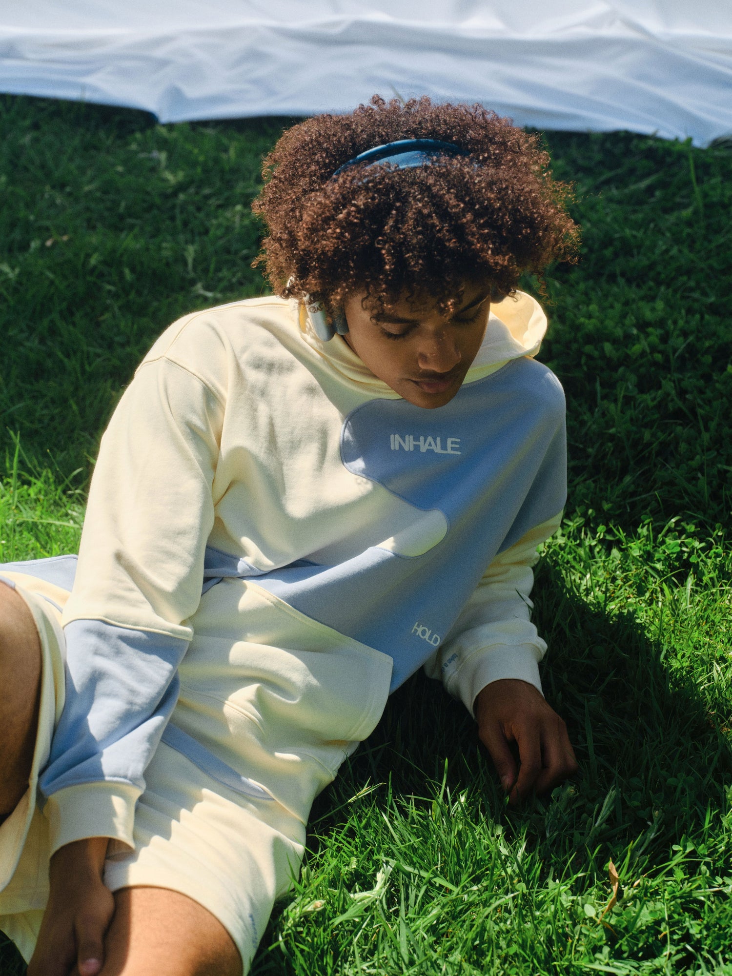 Inhale Exhale Hoodie | Pearl x Sky Blue