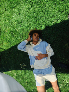 Inhale Exhale Sweatshorts | Pearl x Sky Blue