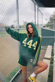 444' Aligned Zip-Up Hoodie | Forest Green