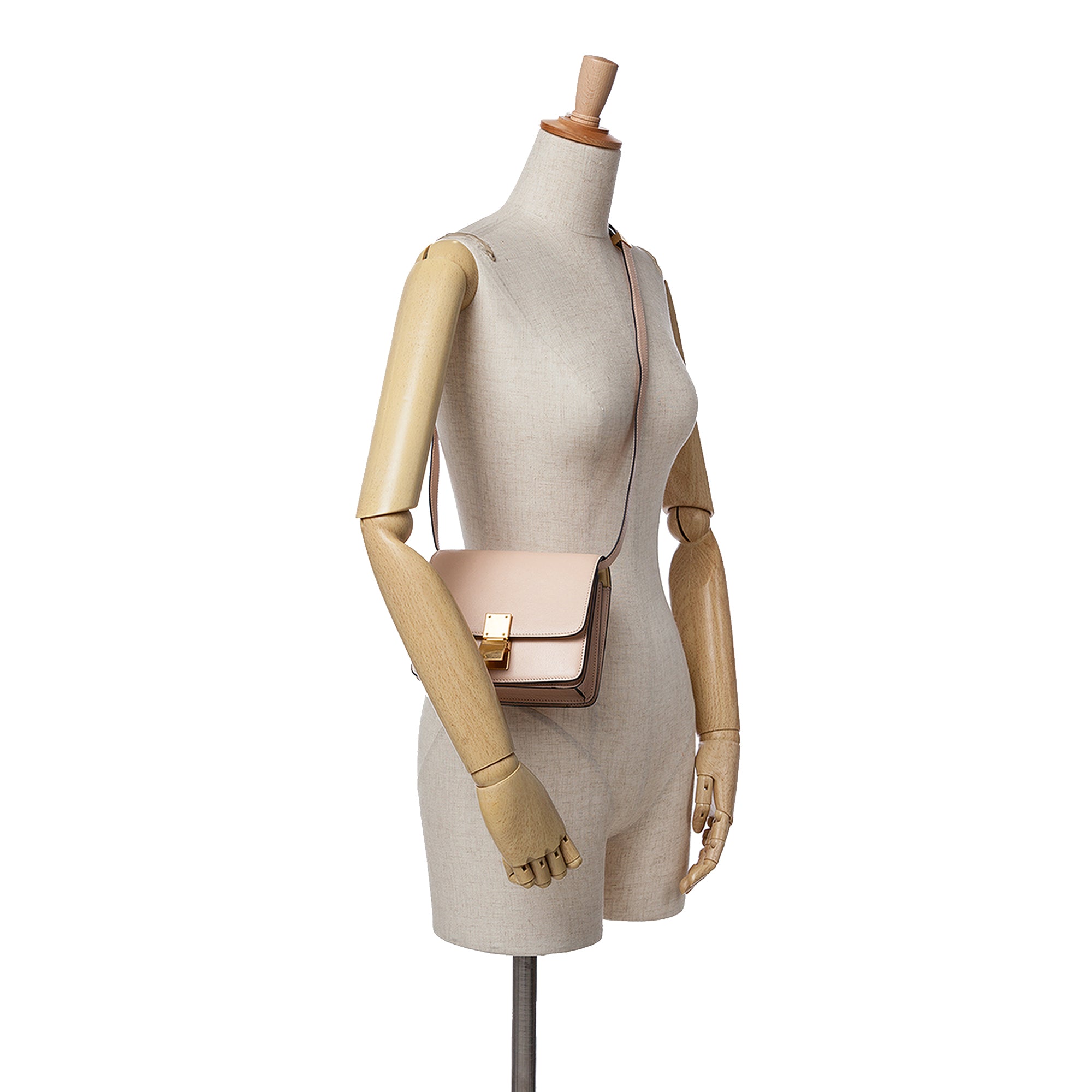 Celine | Pre-Owned Small Liege Calfskin Classic Box | Pink/Light Pink