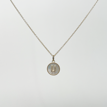 Moonlight Pavé Initial Necklace, U | 10K Solid Yellow Gold