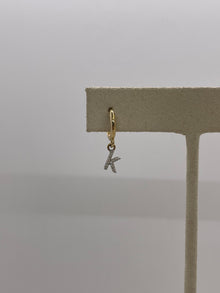 Lowercase Pave Initial Huggies | 10K Yellow Gold | 0.03CTW (Approx) Round White Diamond