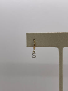 Lowercase Pave Initial Huggies | 10K Yellow Gold | 0.03CTW (Approx) Round White Diamond